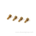 Gold plated precision sems screws with spring washers